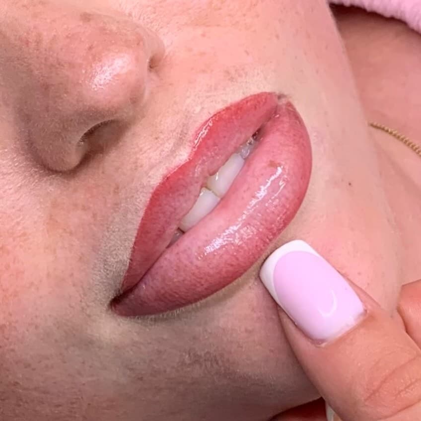 Lip PMU close-up